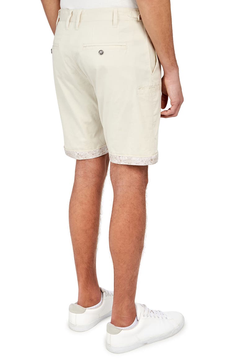 Slim Fit Solid Flat Front Shorts, Alternate, color, ECRU