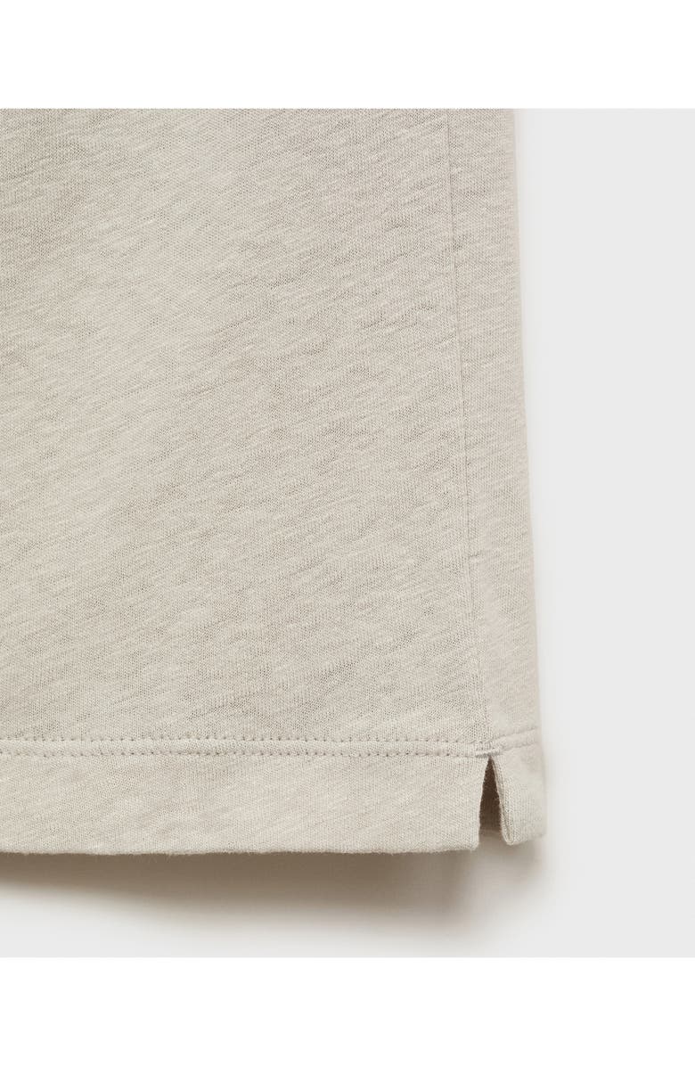 MANGO Slim Fit Linen Blend Jersey Polo, Alternate, color, Ice Grey