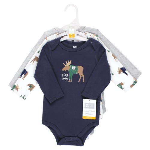 Hudson Baby Cotton Long-sleeve Bodysuits 3-pack In Multi