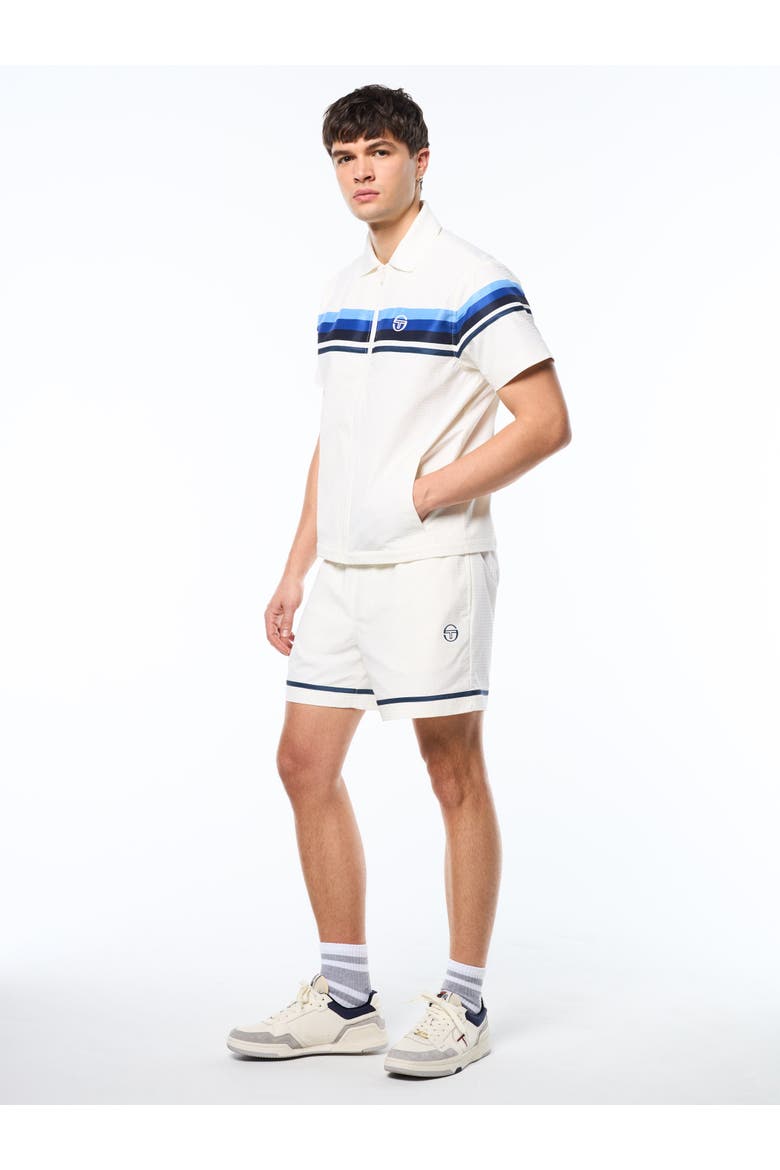Striscia Short Sleeve Track Jacket, Alternate, color, GARDENIA