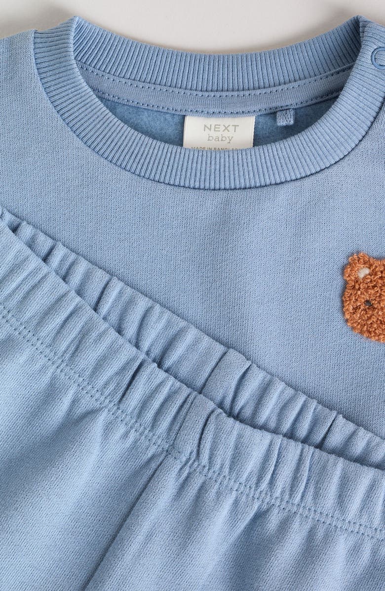NEXT Bear Sweatshirt & Sweatpants Set, Alternate, color, Blue