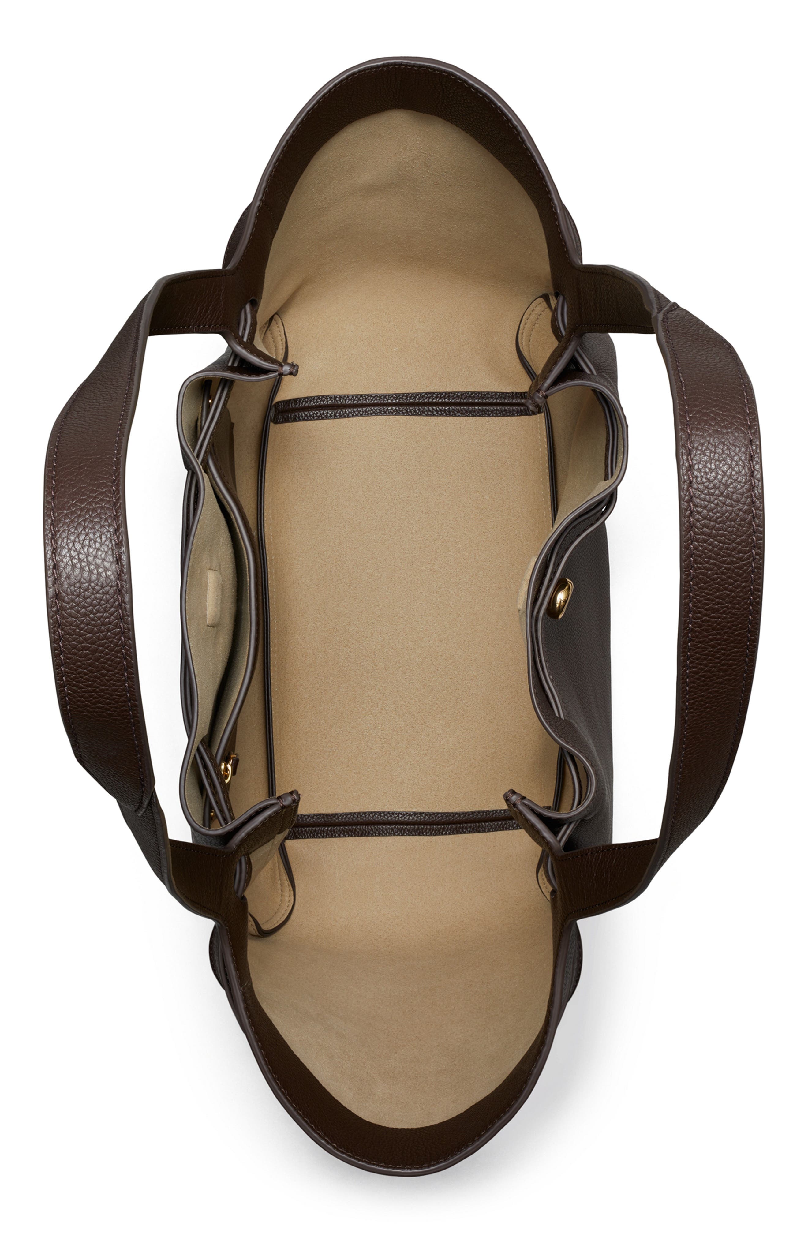 Romy Leather Tote, Alternate, color, DEEP BROWN