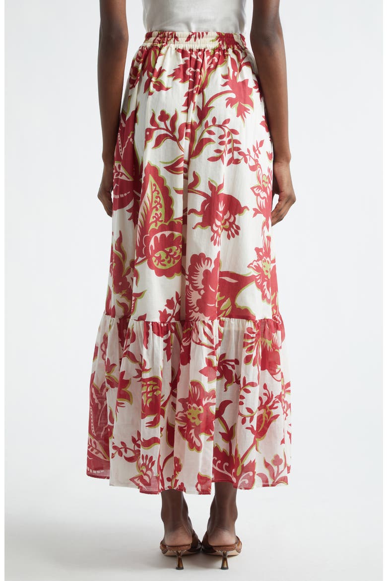 Flounce Hem Cotton Maxi Skirt, Alternate, color, PRINT ON WHITE BASE