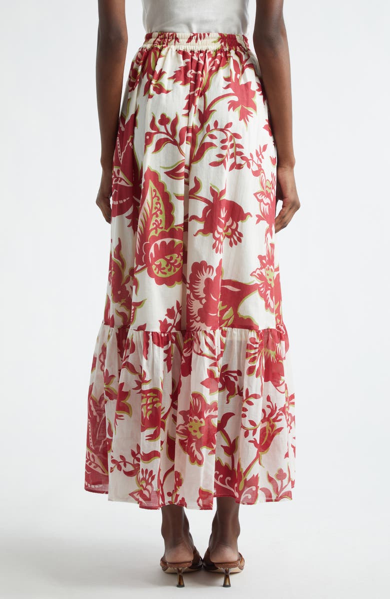 Etro Flounce Hem Cotton Maxi Skirt, Alternate, color, Print On White Base