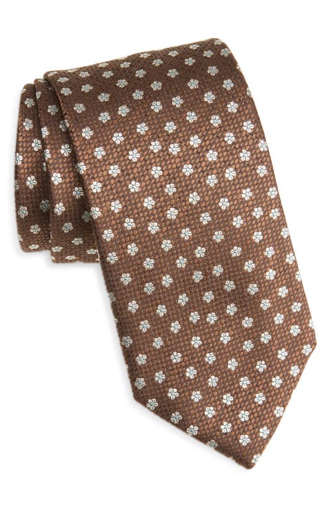 Floral Jacquard Silk Tie