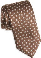 David Donahue Floral Jacquard Silk Tie