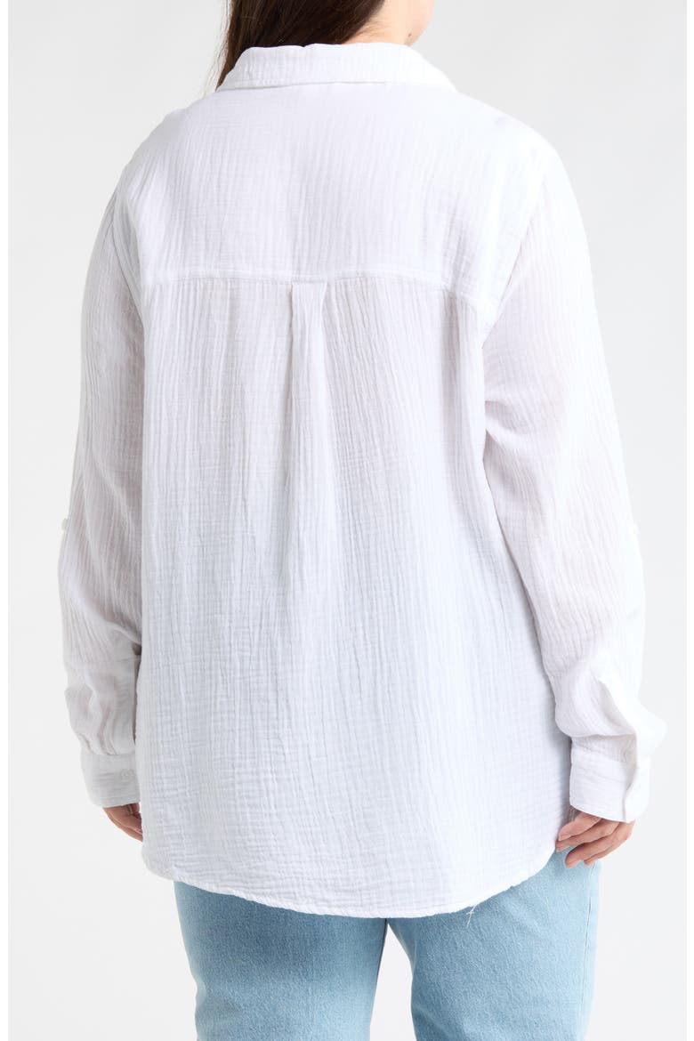Lenora Cotton Gauze Popover Top, Alternate, color, WHITE