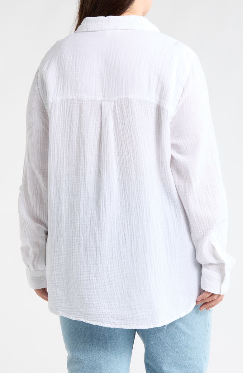 beachlunchlounge Lenora Cotton Gauze Popover Top, Alternate, color, White