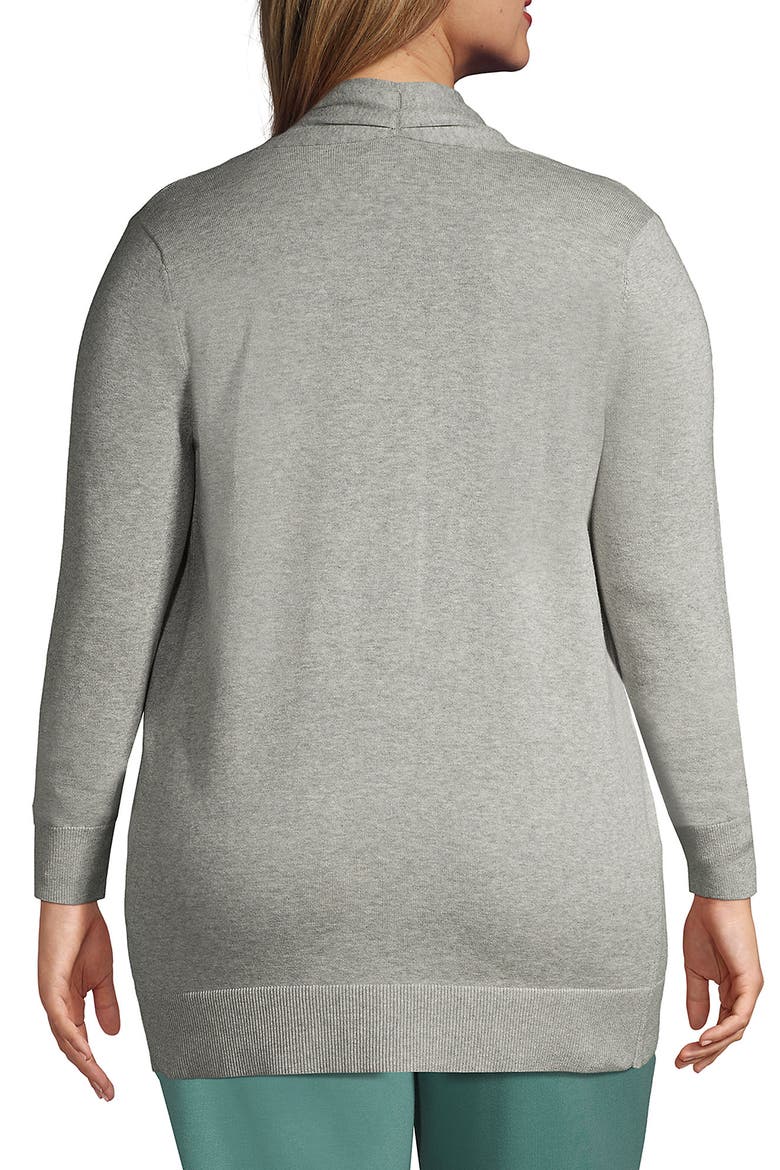 Long Sleeve Open Long Cardigan Sweater, Alternate, color, Gray Heather