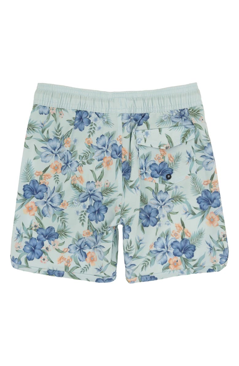 Feather 4 Arrow Kids' Scallop UPF 50+ Board Shorts, Alternate, color, Saltwater