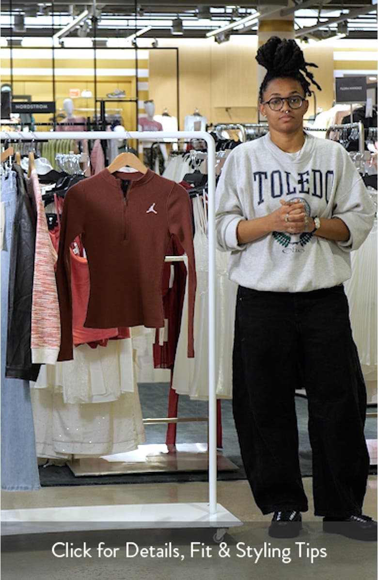 Waffle Texture Long Sleeve Half Zip Top, sales video thumbnail