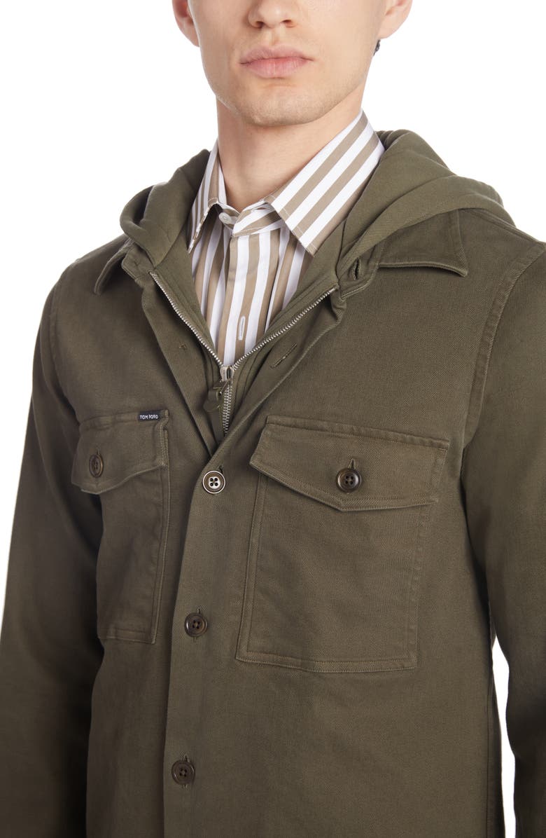 TOM FORD Hooded Utility Overshirt, Alternate, color, 