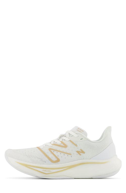 New Balance Fcx Running Shoe In White/gold Metallic