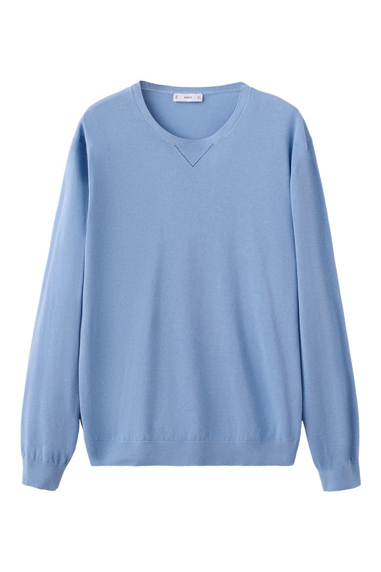 Fine Knit Crewneck Cotton Sweater, Alternate, color, CHINA BLUE