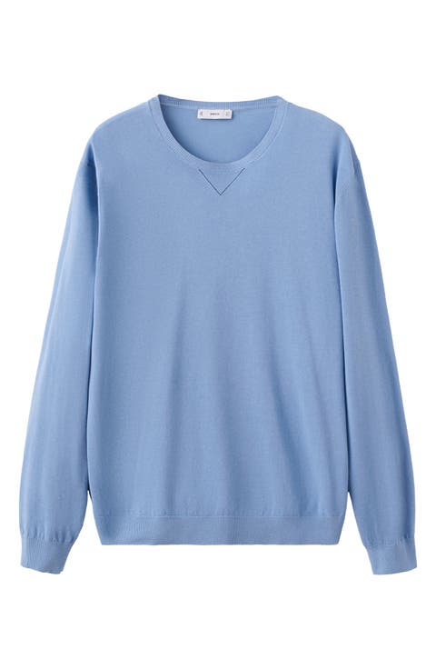 Fine Knit Crewneck Cotton Sweater