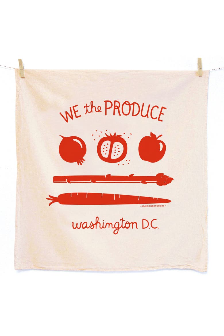 DC Flag Dish Towel + Sponge Cloth Gift Set, Main, color, Red