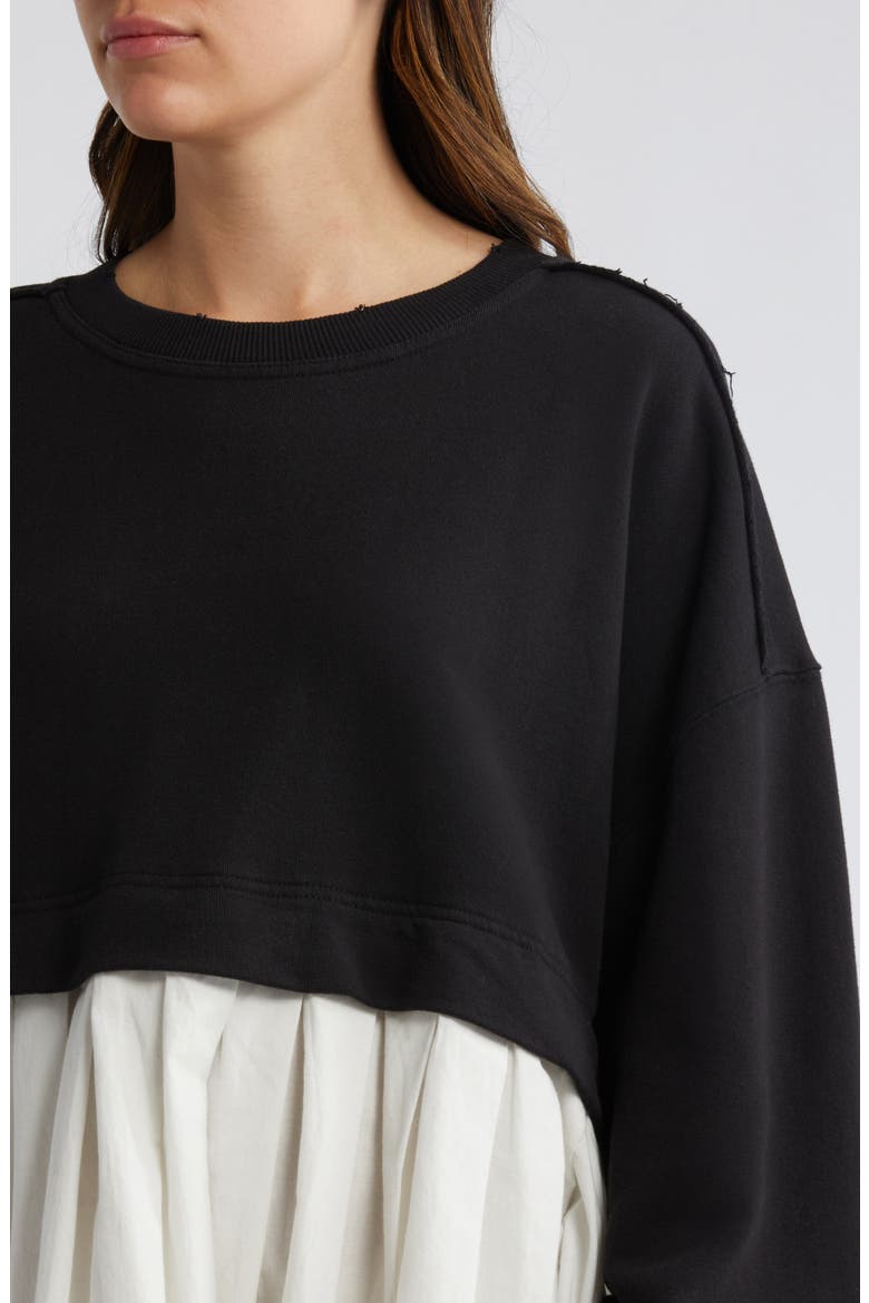 Eleanor Layered Sweatshirt Minidress, Alternate, color, BLACK COMBO
