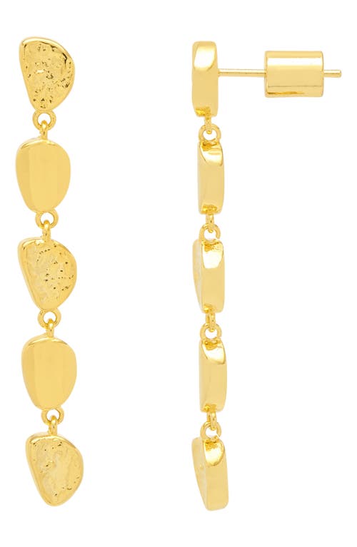 Estella Bartlett Textured & Plain Pebble Drop Earrings In Gold