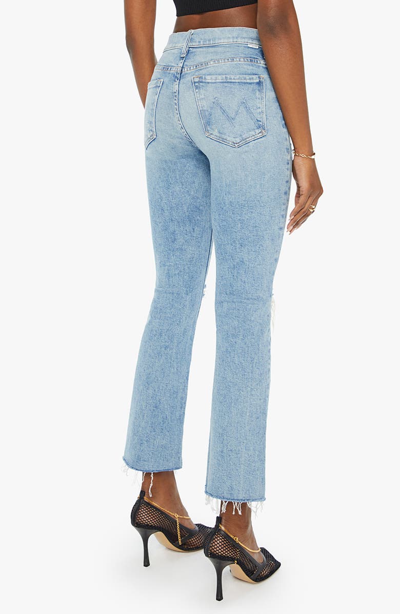 MOTHER The Insider Flood High Waist Frayed Hem Bootcut Jeans, Alternate, color,
