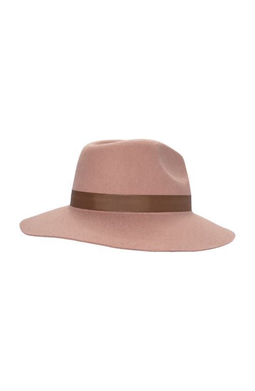 Lauren Ralplh Lauren Felted Fedora With Double Ribbon In Brown