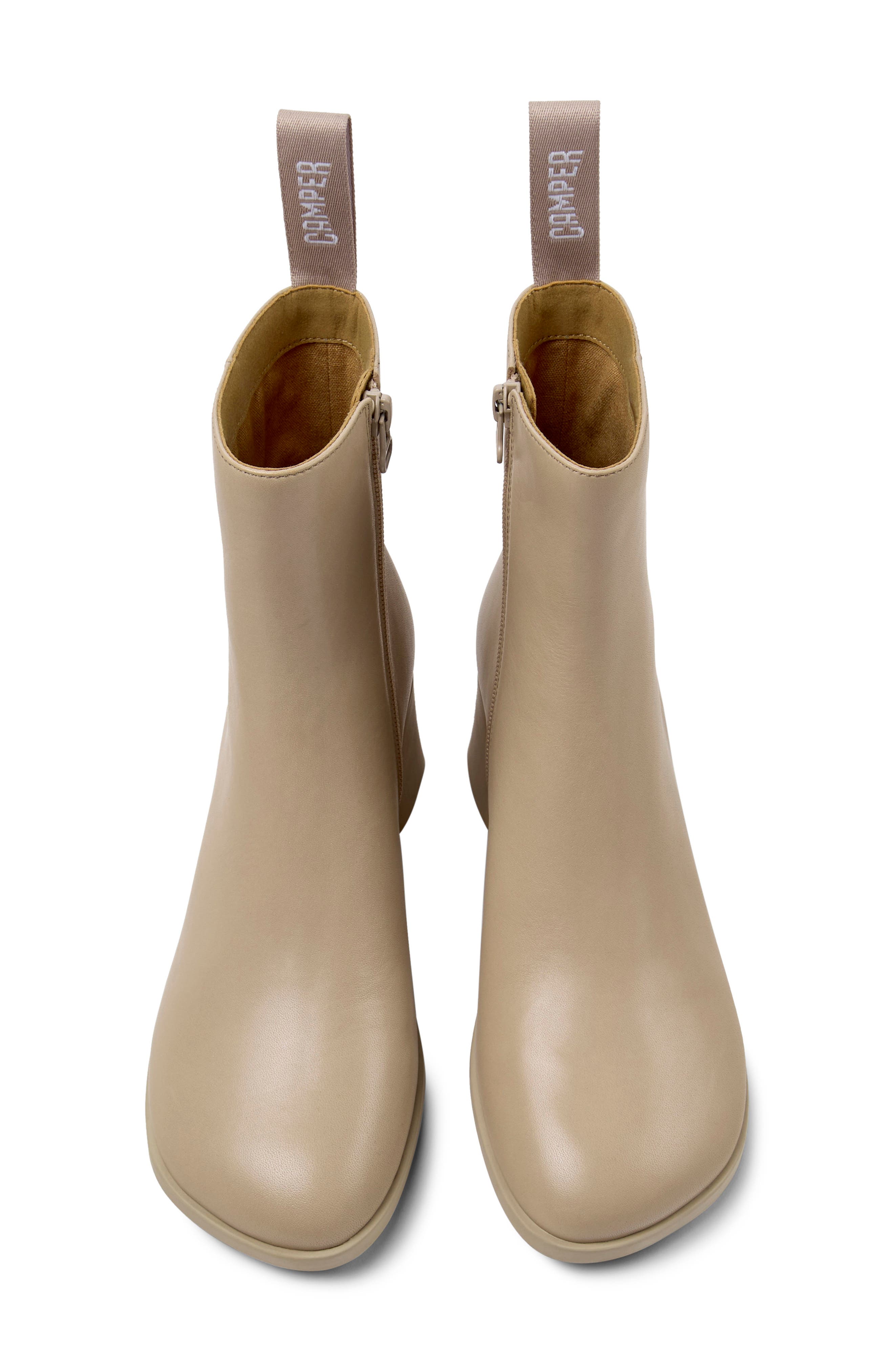 Kora Leather Bootie, Alternate, color, LIGHT BEIGE