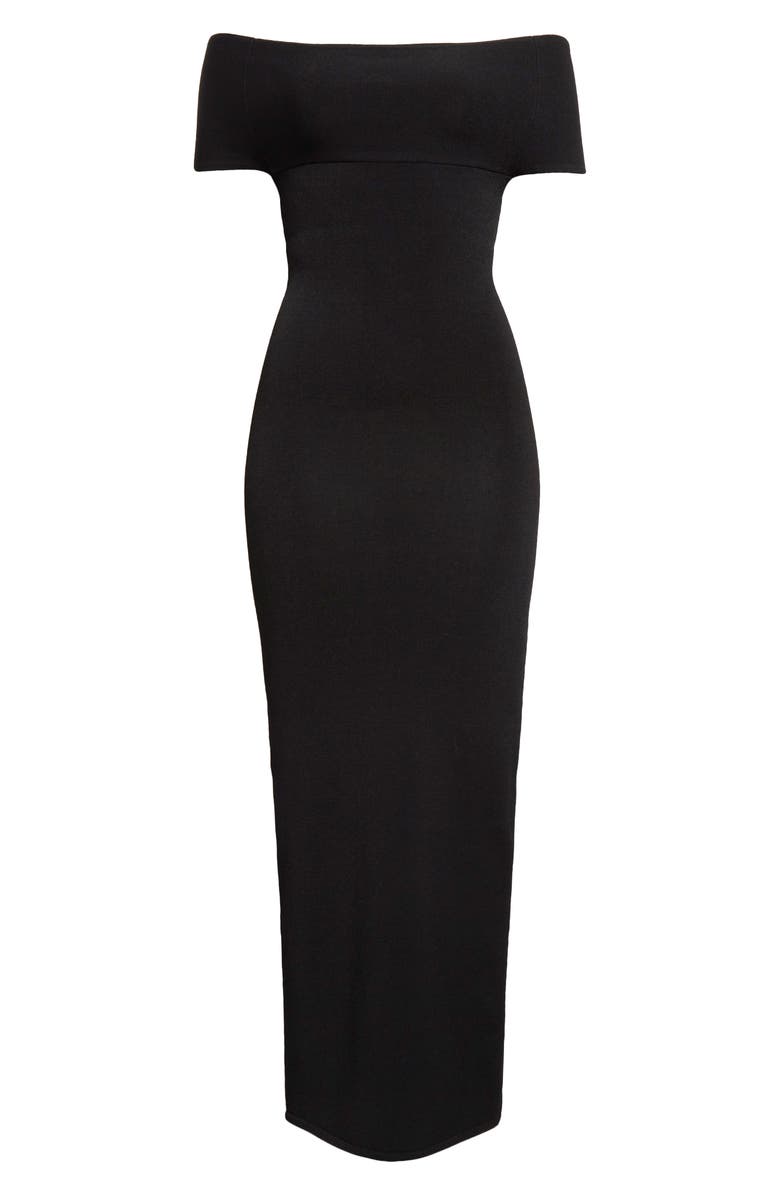 TOTEME Off the Shoulder Knit Body-Con Dress, Alternate, color,