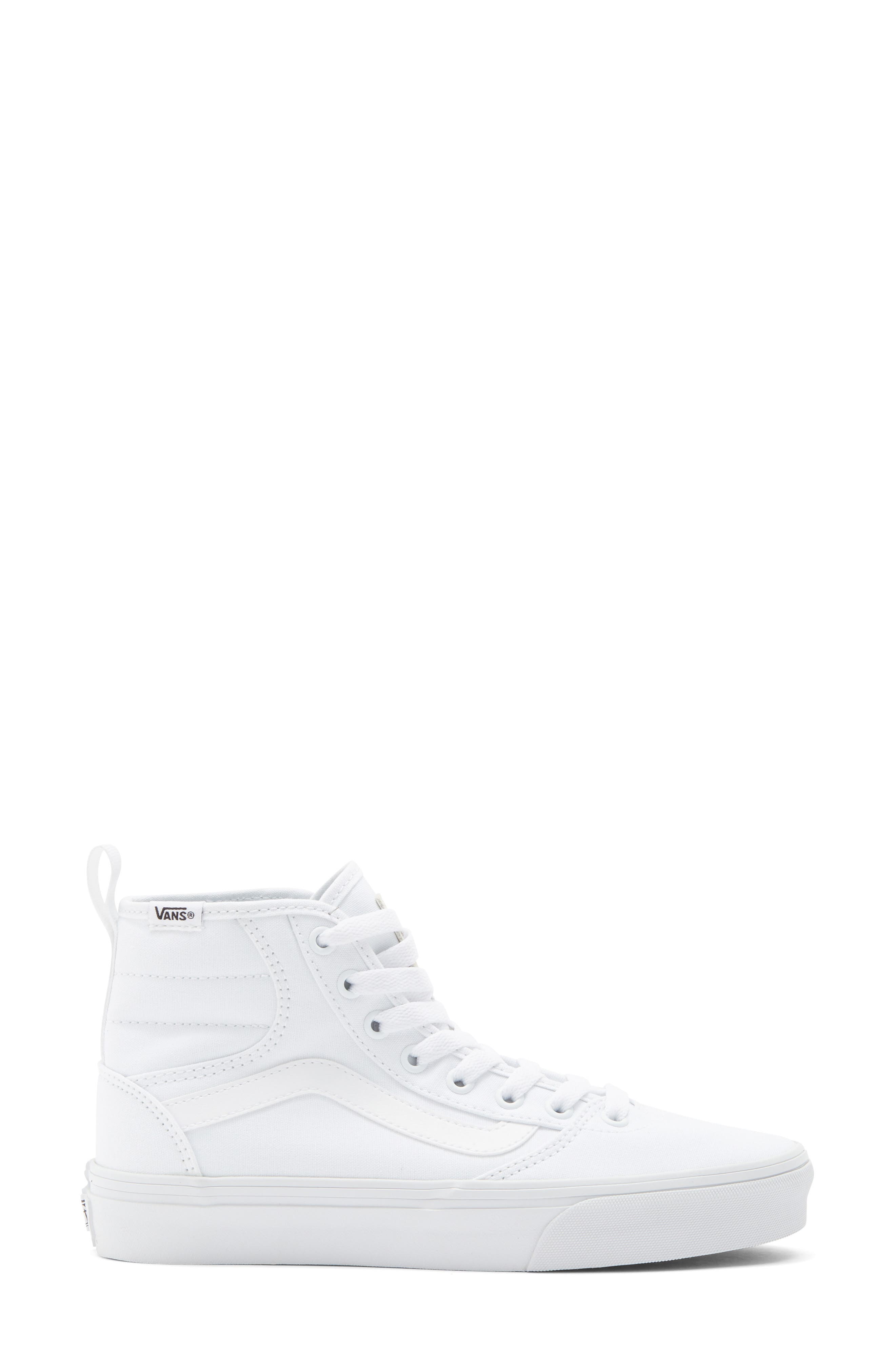 Vans Ashwood High Top Sneaker, Alternate, color, Canvas White/White