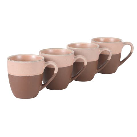 William Crest 4-Piece Reactive Glaze Stoneware Coffee Mug Set
