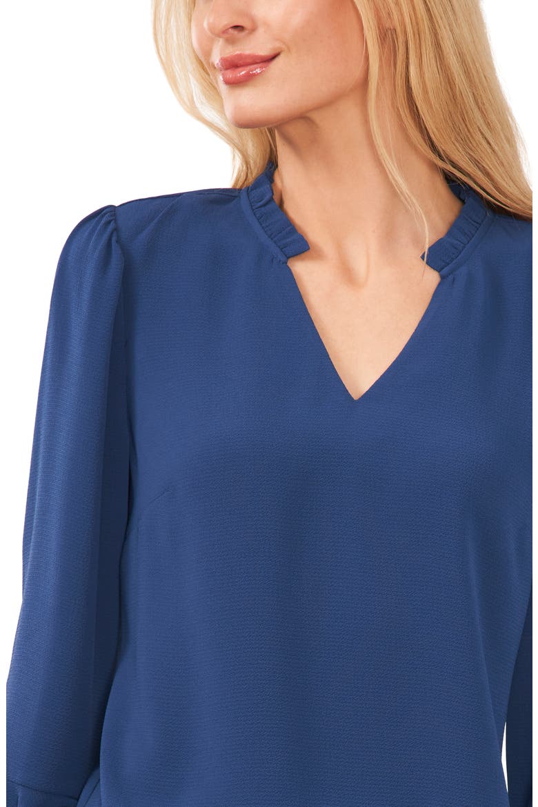 Ruffle Cuff Crepe Top, Alternate, color, NIGHT HORIZON