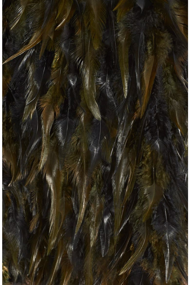 'Cina' Feather Skirt, Alternate, color, BLACK/ ARMY