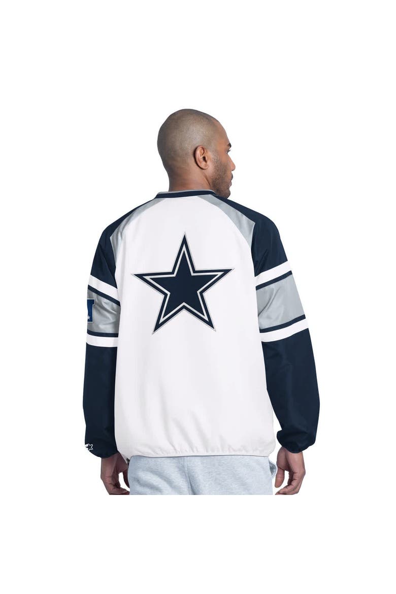 Men's Starter  White Dallas Cowboys Infield Play Raglan Pullover Jacket, Alternate, color, White