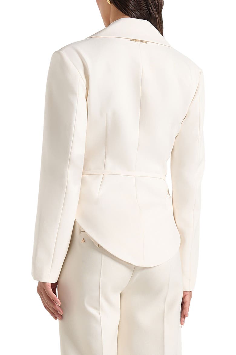 Yuna Plunge Tailored Blazer With Belt, Alternate, color, Off White
