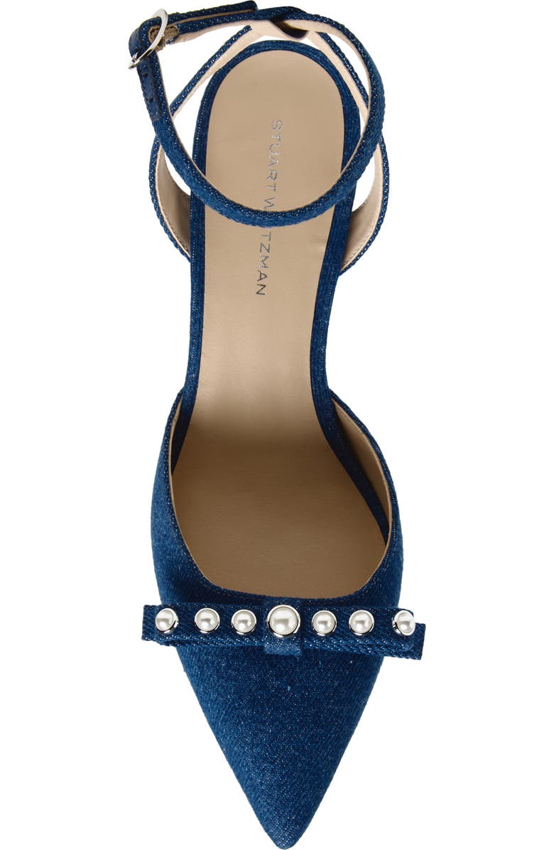Stuart Weitzman Luella Ankle Strap Pump, Alternate, color, Dark Blue