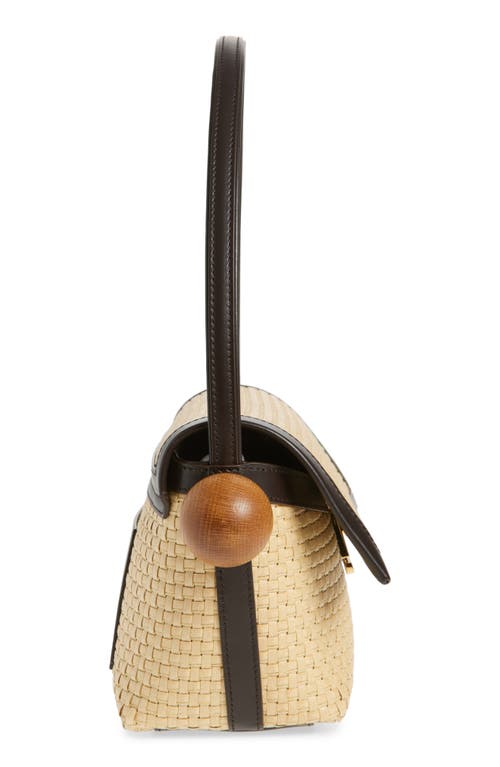 Jacquemus Le Rond Geometric Raffia Shoulder Bag In Natural/dark Brown 1ff
