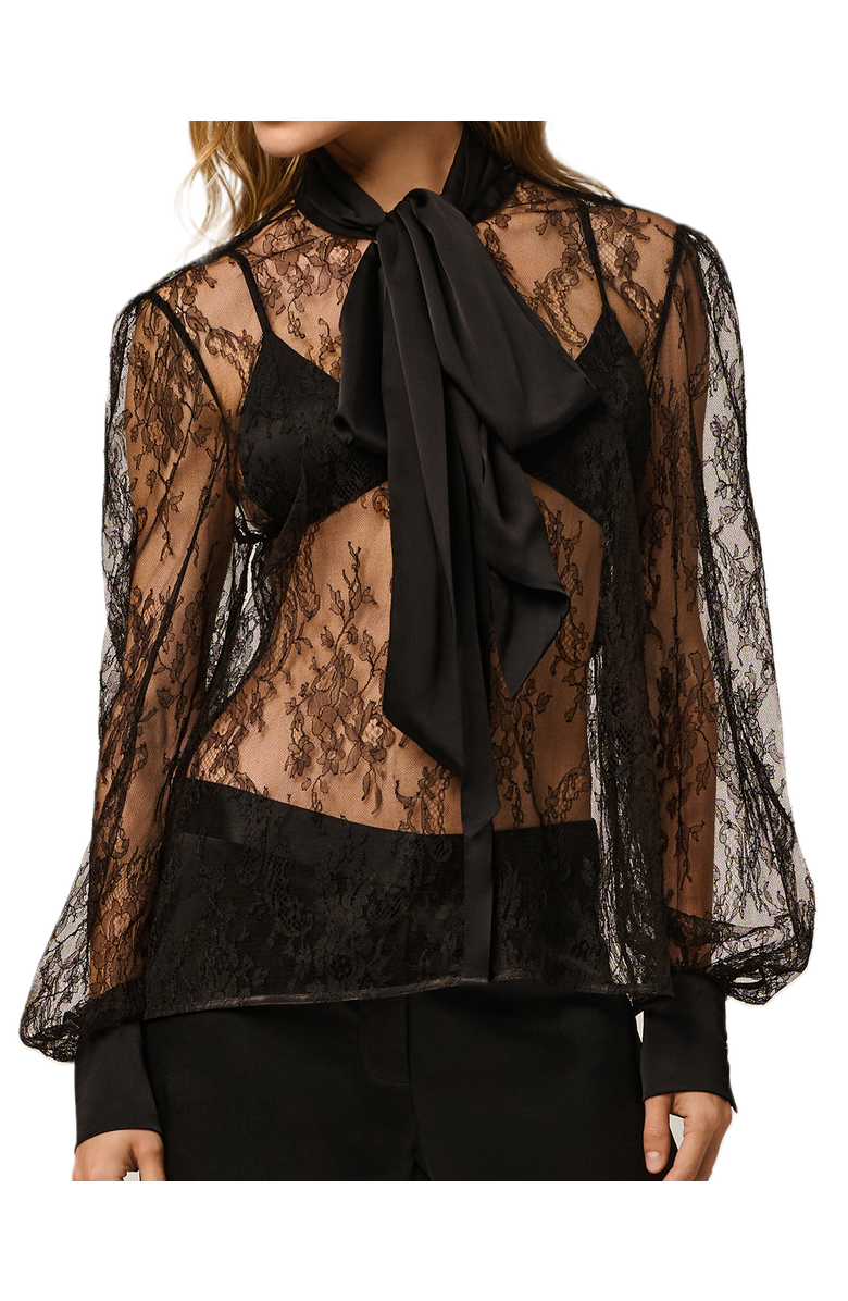 Kiki de Montparnasse ALL OVER LACE PUSSY BOW BLOUSE, Main, color,