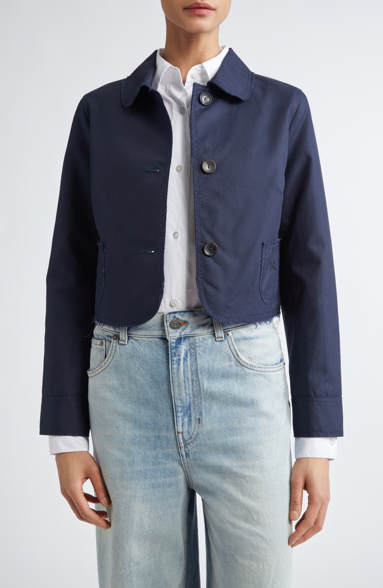 NACKIYÈ Raw Edge Cotton Crop Jacket, Main, color, 