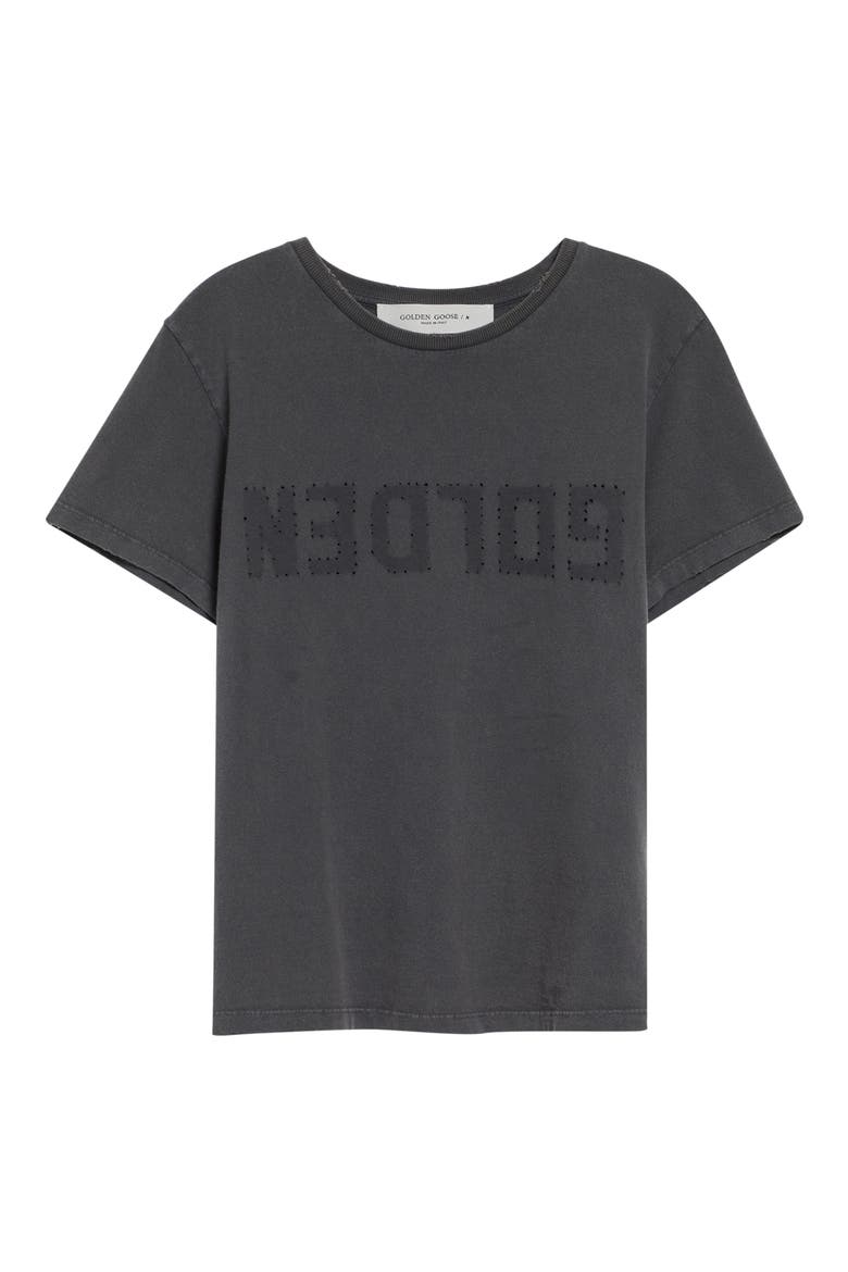 Distressed Cotton Logo Tee, Alternate, color, ANTHRACITE