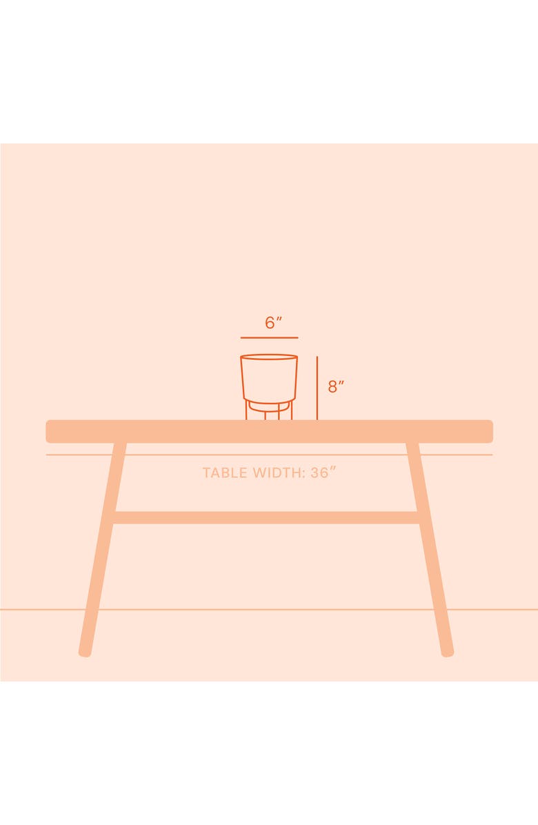 Bloem 6 Inch Hopson Round Planter with Gold Metal Stand, Casper White, Alternate, color, White