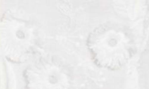 Guess Zurey Floral Embroidered Tie Front Crop Top In White