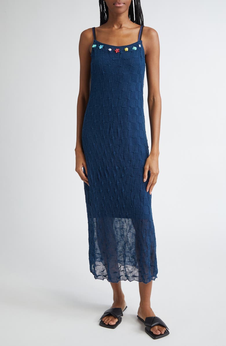 YanYan Borlor Floral Ribbon Wool Slipdress, Main, color, 