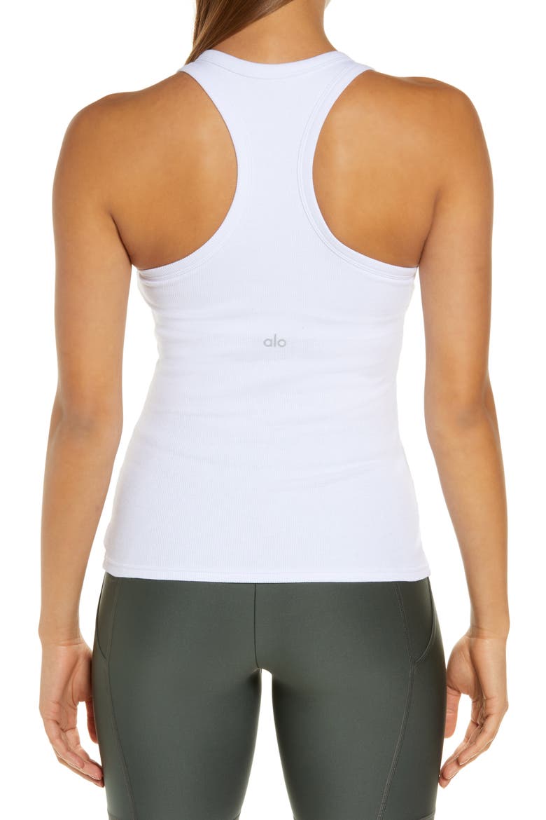 Aspire Rib Racerback Tank, Alternate, color, WHITE