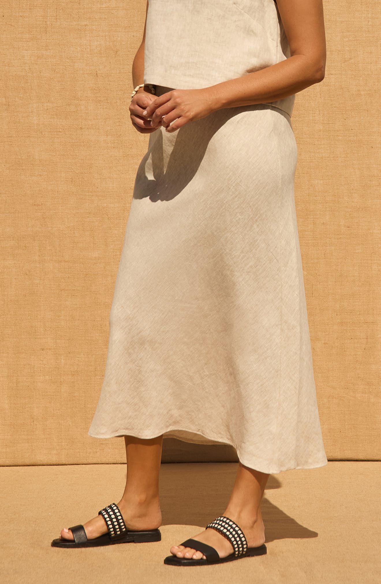 FRANKIE4 Sloane Slide Sandal, Alternate, color, Black Weave