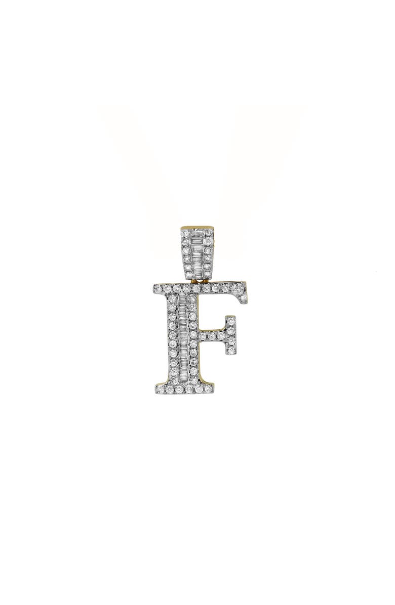 LuvMyJewelry F Initial Diamond Pendant 10K Yellow Gold - 0.71 Carats, Alternate, color, 10K Yellow Gold
