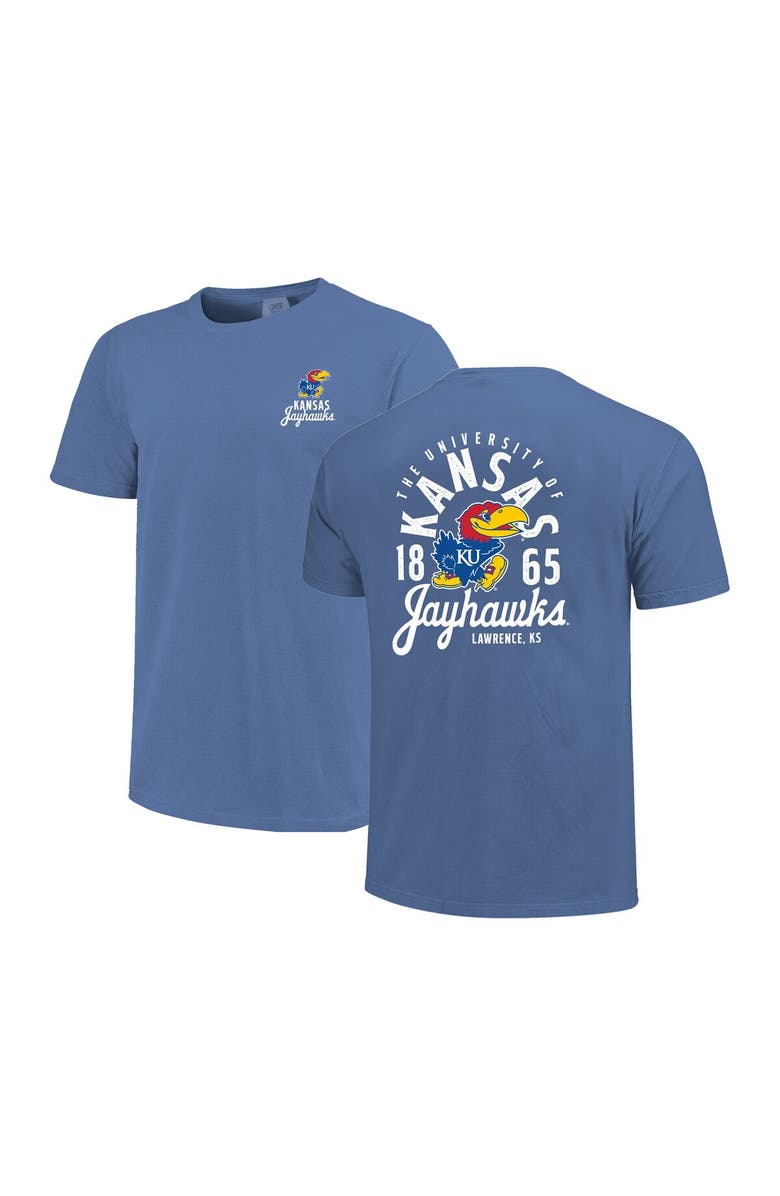 IMAGE ONE Men's Royal Kansas Jayhawks Comfort Colors Mascot Overlay T-Shirt, Main, color, 