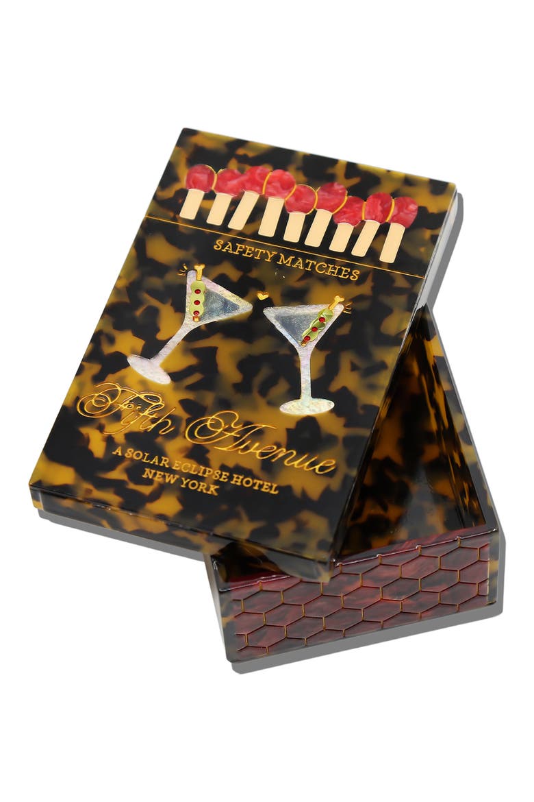 Fifth Avenue Hand-Painted Matchbox Holder, Alternate, color, TORTOISE