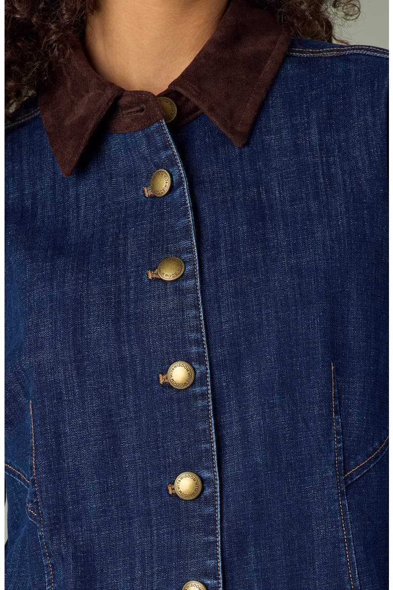 Denim Button-Up Jacket, Alternate, color, BLUE