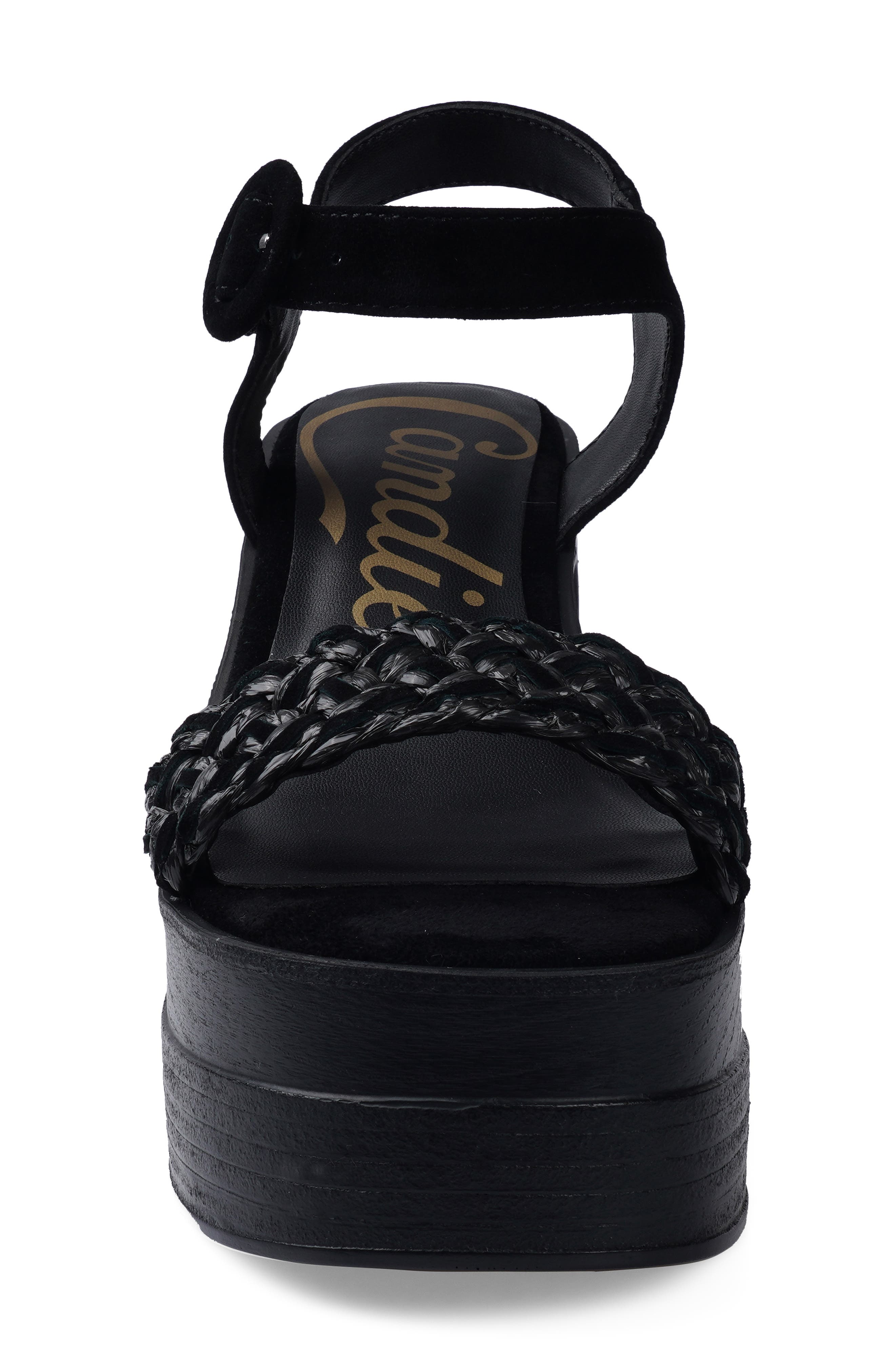 Candie's Zaide Ankle Strap Platform Sandal, Alternate, color, Black Leather