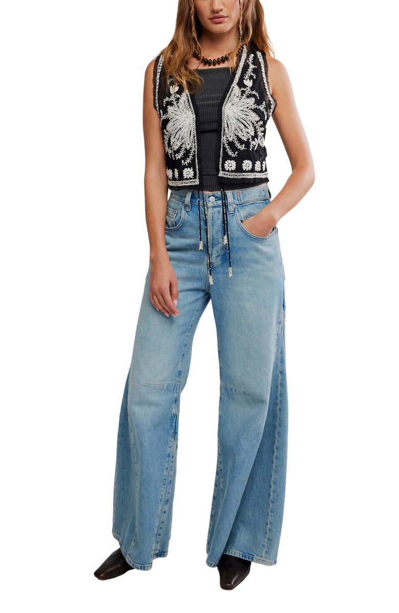 Free People Under the Sun Vest, Alternate, color, Black