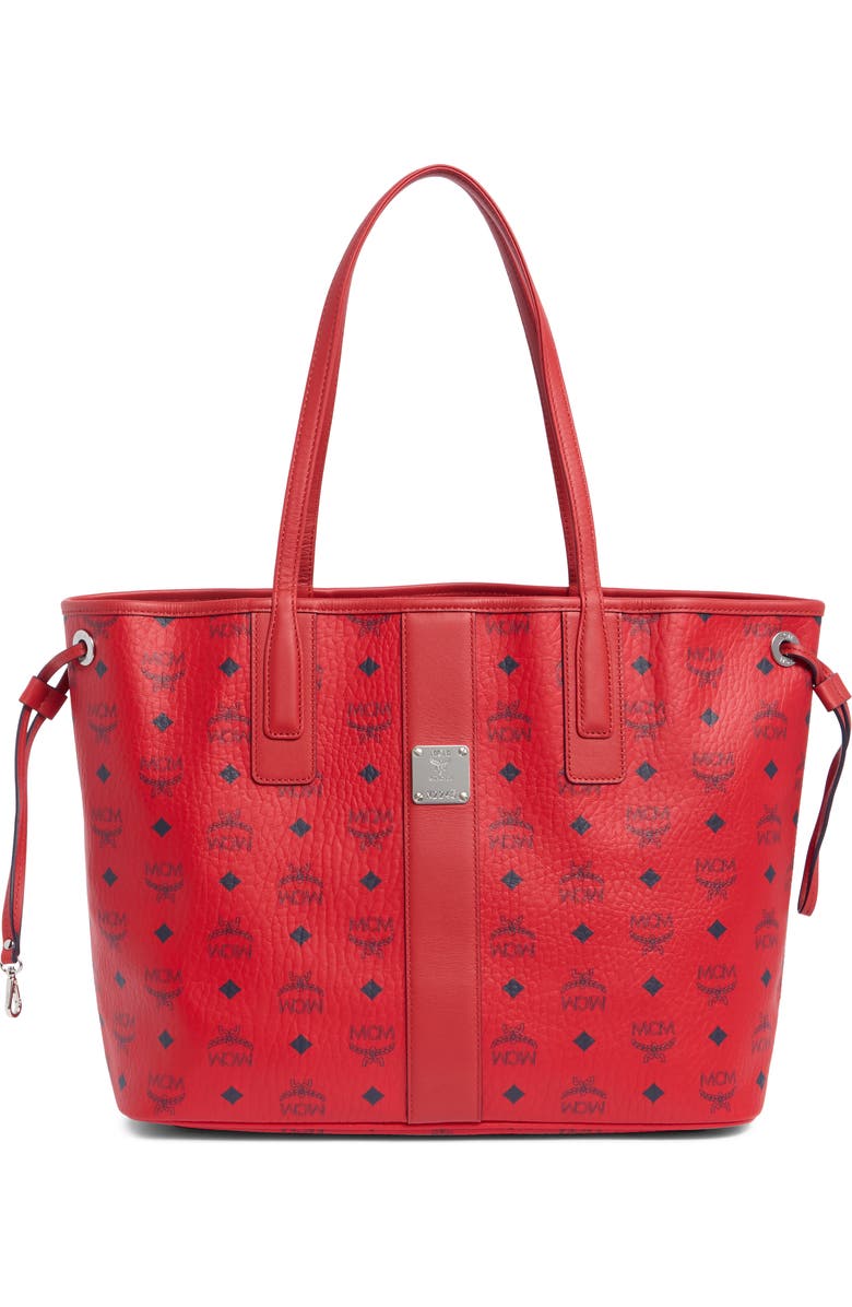 MCM Medium Liz Reversible Shopper, Main, color, Candy Red