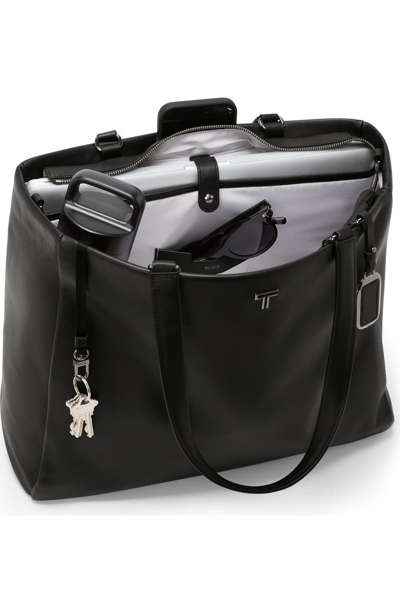 TUMI Large Vail Leather Tote, Alternate, color, Black/ Gunmetal